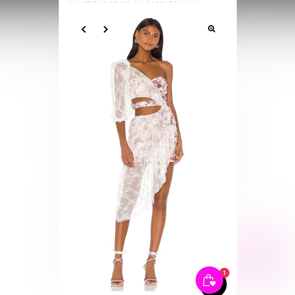 NWT For love and lemons Dallas One shoulder dress XS